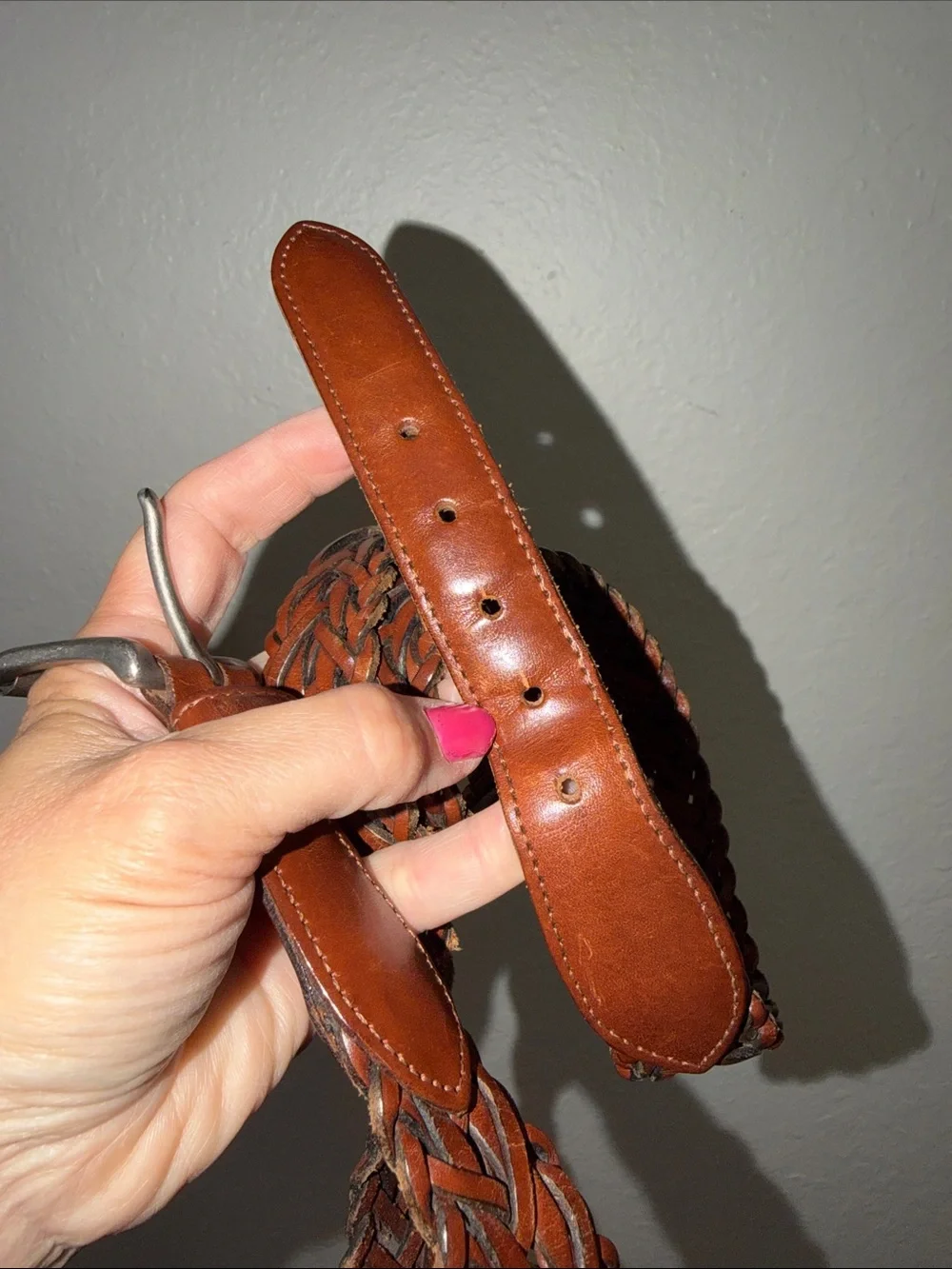 Vintage Coach leather belt braided leather classic traditional belt unisex 90s